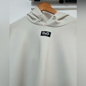 Men’s Dolce & Gabbana White Logo Patch Polyester Hoodie